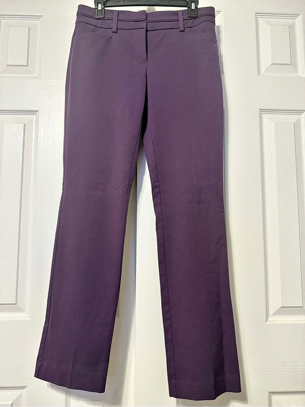 7th Avenue Design Studio Purple Straight-Leg Trousers Size 4